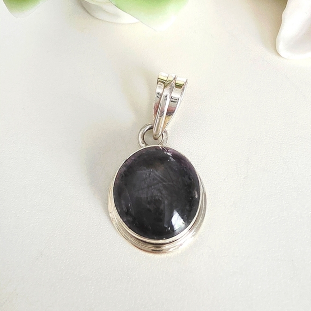 VINTAGE Amethyst Sterling Silver Pendant